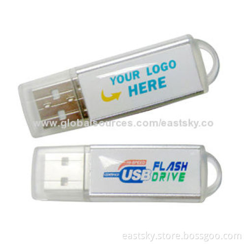 Promotional Resin Logo USB Drive, No External Power Supply Required, Case Made of PlasticNew